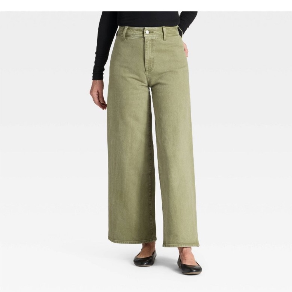 Women's Universal Thread Size 2 High-Rise Sailor Wide Leg Ankle Jeans